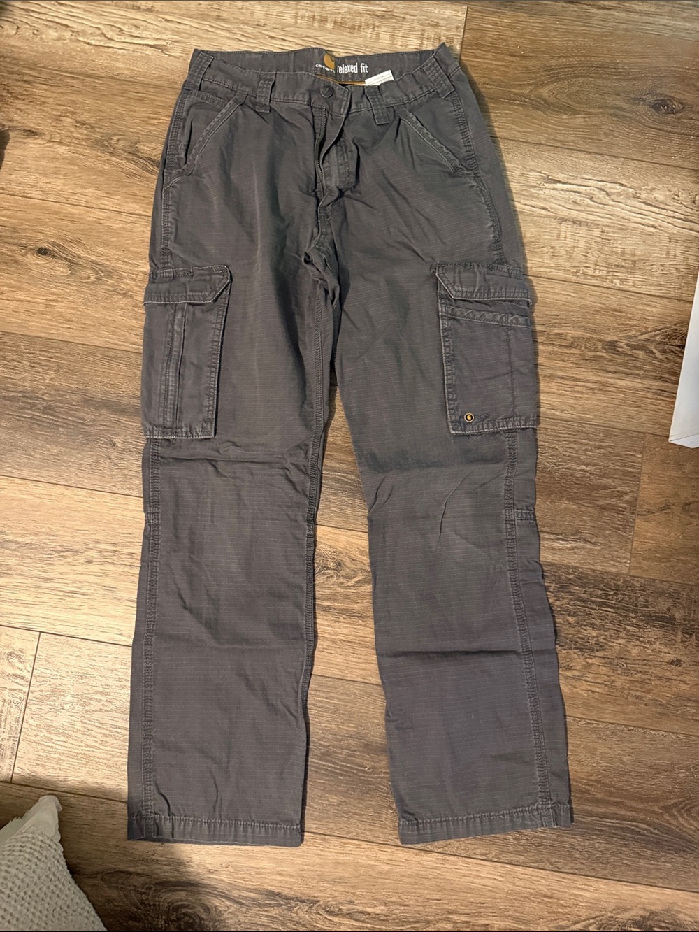 Carhartt Men's Gray Cargo Pants with Flap Pockets